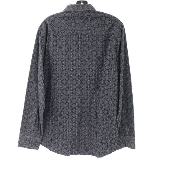 Jhane barnes shirt Men's medium Rhedux limited edition geometric velour trim - Picture 9 of 16